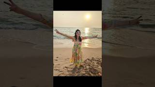 Porbandar beach sunset vacation mode travel fun love trending viralshorts ytshorts 🏖️🩷 [upl. by Asyl579]