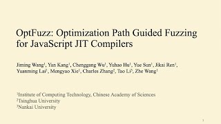 USENIX Security 24  OptFuzz Optimization Path Guided Fuzzing for JavaScript JIT Compilers [upl. by Corey]