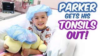 Parker Gets His Tonsils Out positive child tonsillectomy [upl. by Kcerb]