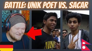 🇳🇵 Sacar vs Uniq Poet  Rap Battle  GERMAN Reaction  Raw Barz [upl. by Sanson]