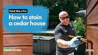 Paint like a Pro  How to stain a cedar house [upl. by Airuam]