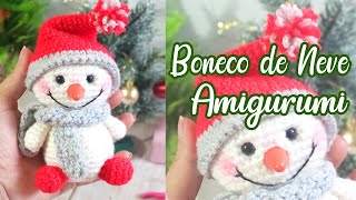 BONECO DE NEVE DECORAÇÃO AMIGURUMI [upl. by Barbee753]