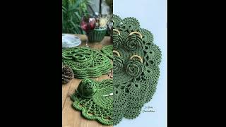 letest crochet table mat design crochetfashionworld crochetaccessories kroshiya [upl. by Salomi254]