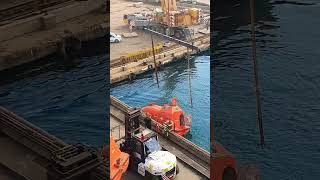 Tested Lifeboats In A Shipyard LifeboatTesting ShipyardOperations [upl. by Lanza]