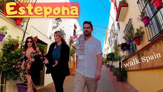 Estepona Spain  cozy city centre 4K Walk tour Costa del Sol [upl. by Puto]