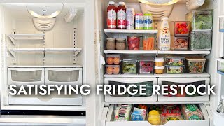 ULTIMATE FRIDGE RESTOCK Satisfying Fridge Organizing with all Healthy Organic Food [upl. by Sammy]