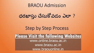 BRAOU General Admission Process  Step By Step Online Process [upl. by Annaul]