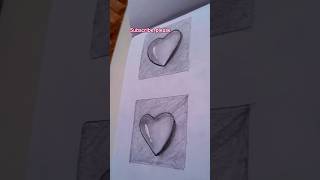 Easy 3D Heart short ytshorts 3dheart pencilart 3dart [upl. by Olegna]