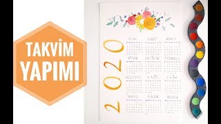 2020 TAKVİM YAPIMI  DIY CALENDAR [upl. by Nessi]