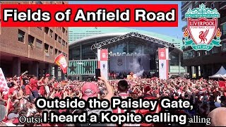 BOSS NIGHT quotFields of Anfield Roadquot Lyrics Champions League Final Liverpool Songs [upl. by Mairim734]