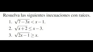 Inecuaciones con raices Inecuaciones radicales [upl. by Cahra]