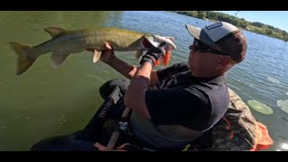 Float tubebelly boat musky fishing2 musky in 2 days Sept 2024 [upl. by Adeuga930]