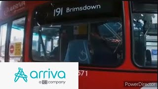 Full Route visual London bus route 191 Edmonton green Brimsdown DW571 LJ13CEO Arriva London north [upl. by Hterag365]