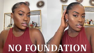 MY NO MAKEUP MAKEUP LOOK NO FOUNDATION or CC CREAM ON DARK SKIN 2021 l LUCY BENSON [upl. by Adur]