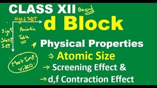 d block Screening amp Contraction effect on Atomic size Variation in group amp Period By A Arora [upl. by Odnamra]