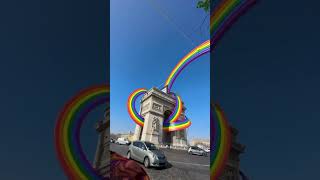 arc de triomphe paris rainbow pride 2023 flag very special video  very nice [upl. by Portingale]