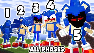 Minecraft Sonic EXE ALL PHASES  FNF VS Sonic EXE  Funkin For Hire Retake FNF ModMinecraft [upl. by Terena]