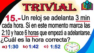 💥TRIVIAL de CRONOMETRÍA ¿Cuál es la HORA CORRECTA en un RELOJ ADELANTADO [upl. by Ellivro584]