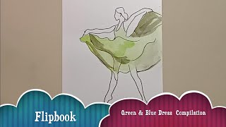 FlipBook Compilation  The Green amp Blue Dress  Stop Motion [upl. by Jala369]