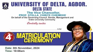 4Tt Matriculation Ceremony of University of Delta UNIDEL Agbor Delta State [upl. by Thorsten]