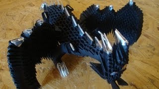 3D origami dragon tutorial remake [upl. by Ennair]