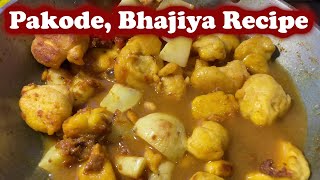 Besan Pakora Tadka  🟢🍽 Indian Style  Bhajiya  Pakode  recipe [upl. by Hatch]