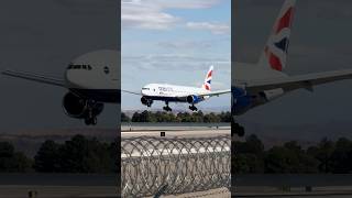 Speedbird 27NV Heavy British Airways Boeing 777 windy arrival at Las Vegas  GYMME planespotting [upl. by Akir]