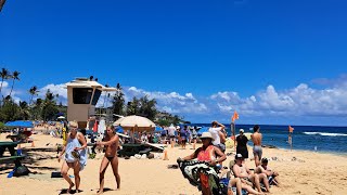 Poipu Beach Park packed on Kauai July 19 weekend [upl. by Clementas]