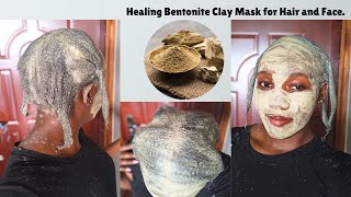 BENTONITE CLAY MASK ON 4C NATURAL HAIR  Hair Treatment  roadto1000subscribers [upl. by Aneela227]