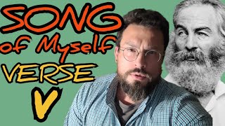 Song of Myself Verse V by Walt Whitman Analysis Meaning Explained Review Summary Whitman Poem [upl. by Cohl]