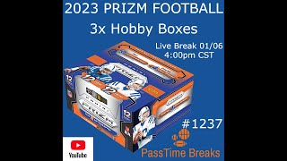 0106  2023 PRIZM FOOTBALL  3x Hobby Box 1237 LIVE BREAK [upl. by Iong]