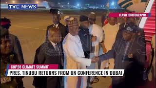 Pres Tinubu Returns From UN Conference In Dubai [upl. by Akselaw119]