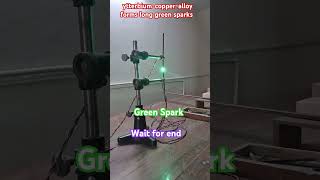 Medium Qurtz eutectic ytterbiumcopperalloy green sparks experiment physics science [upl. by Eittam]