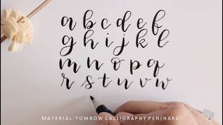 handlettering for beginners  how to write with Tombow brush pen [upl. by Cirdnek598]