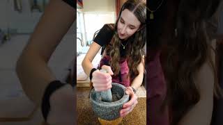 How to season your mortar and pestle recipe mortarandpestle [upl. by Carin]