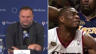 🙏 Dikembe Mutombo passes away from brain cancer 76ers President Daryl Morey Emotional Reaction [upl. by Latea]