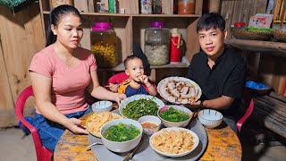 The joy of harvesting green kale go to the market sell  Cozy dinner with family  Hà Tòn Chài [upl. by Ynnahc]