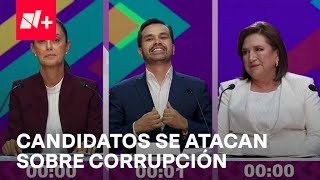 Gálvez Sheinbaum y Maynez se atacan sobre corrupción en debate presidencial [upl. by Loutitia819]