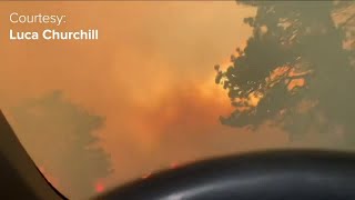 Video shows people driving through flames in order to help friends escape Calwood Fire [upl. by Dikmen636]