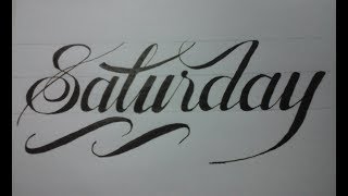 Calligraphy writing for beginners with normal pen  Saturday [upl. by Bond]