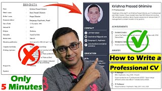 How to Create a Professional CV  How to Make Professional BioDataResume  sajilocvcom [upl. by Yenruoc935]