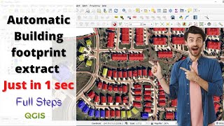 automatically Building Footprint digitization in qgisMapFlow how to Auto digitize in qgisgtt [upl. by Barbabra890]