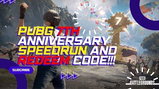 7TH ANNIVERSARY PUBG SPEEDRUN amp REEDEM CODE [upl. by Acinimod924]