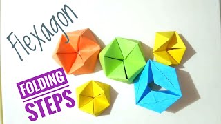 Easy Origami 3D Flexagon  Moving Flexagon 3D Craft  Folding Steps and Instructions [upl. by Chee]