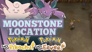 MOONSTONE GUIDE How and Where to Find Moonstones in Pokemon Lets GO Pikachu and Eevee [upl. by Takeshi]