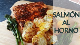 SALMON AL HORNO CON PATATAS  SALMÓN MARINADO  RECETA FÁCIL [upl. by Ahsad]