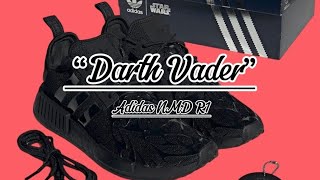 Star Wars x Nanzuka x adidas NMD R1 “Darth Vader”  Detailed look  Date Release [upl. by Anileba]