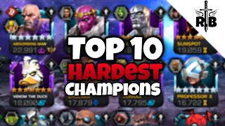 Top 10 Hardest Champions To Play In Marvel Contest Of Champions  Mcoc Rankings [upl. by Sayed51]