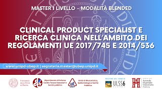 Master I livello  Clinical Product Specialist e ricerca clinica [upl. by Malet]