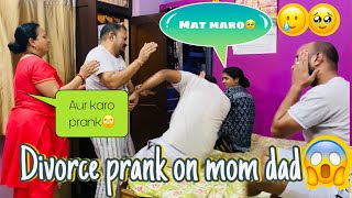 Divorce Prank On Mom Dad😱 Papa Got Angry 😡 Guddu Ki Pitayi Huyi🤣youtube trending [upl. by Ormond]